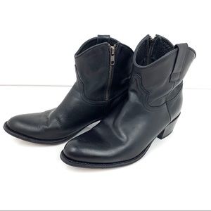 Frye Deborah Short Black Leather Boots